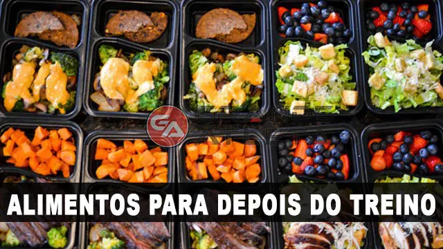 alimento refeições e lanches pos treino