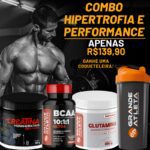 Combo hipertrofia e performance creatina bcaa glutamina grande atleta