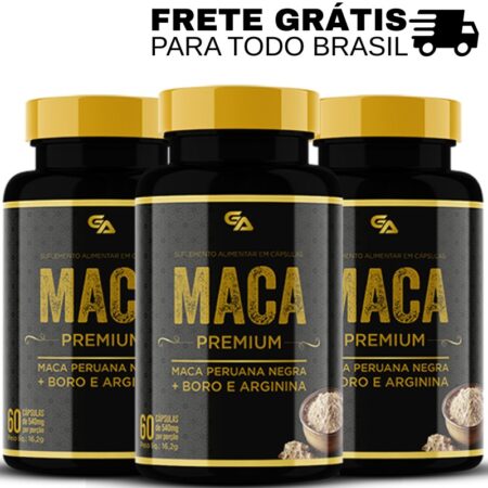 3 potes maca peruana negra premium grande atleta suplementos