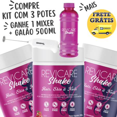 compre revicare shake e ganhe mixer colageno hidrolisado peptideos bioativos