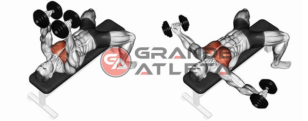 Crucifixo reto com halteres